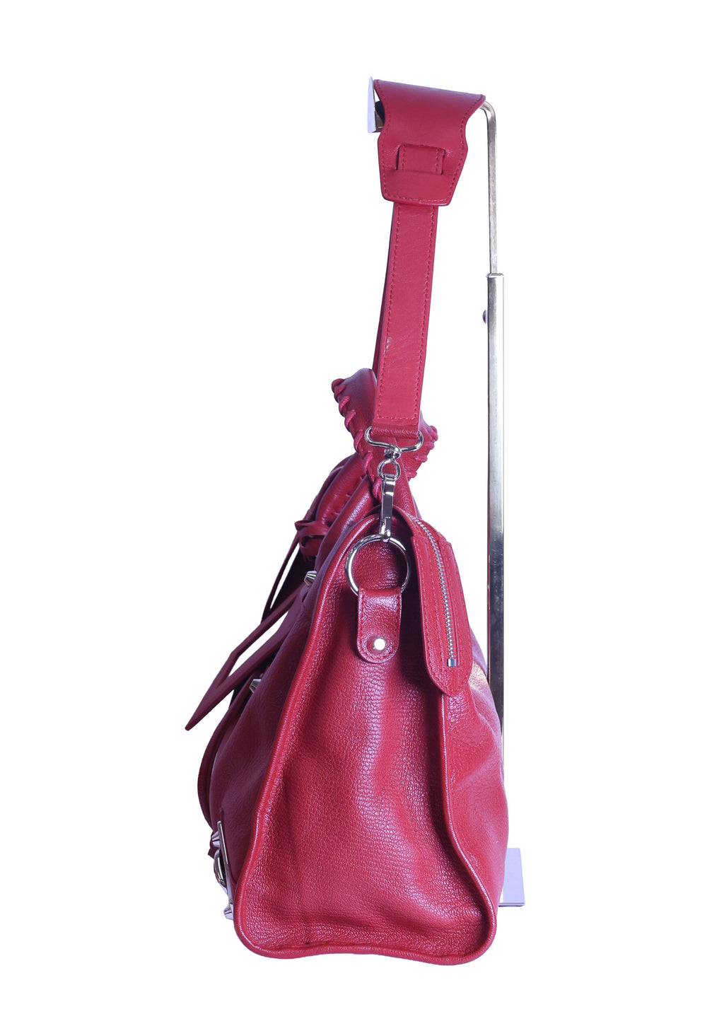 Preloved BALENCIAGA Metallic Edge City Leather Medium Red  | Luxe Again Maison