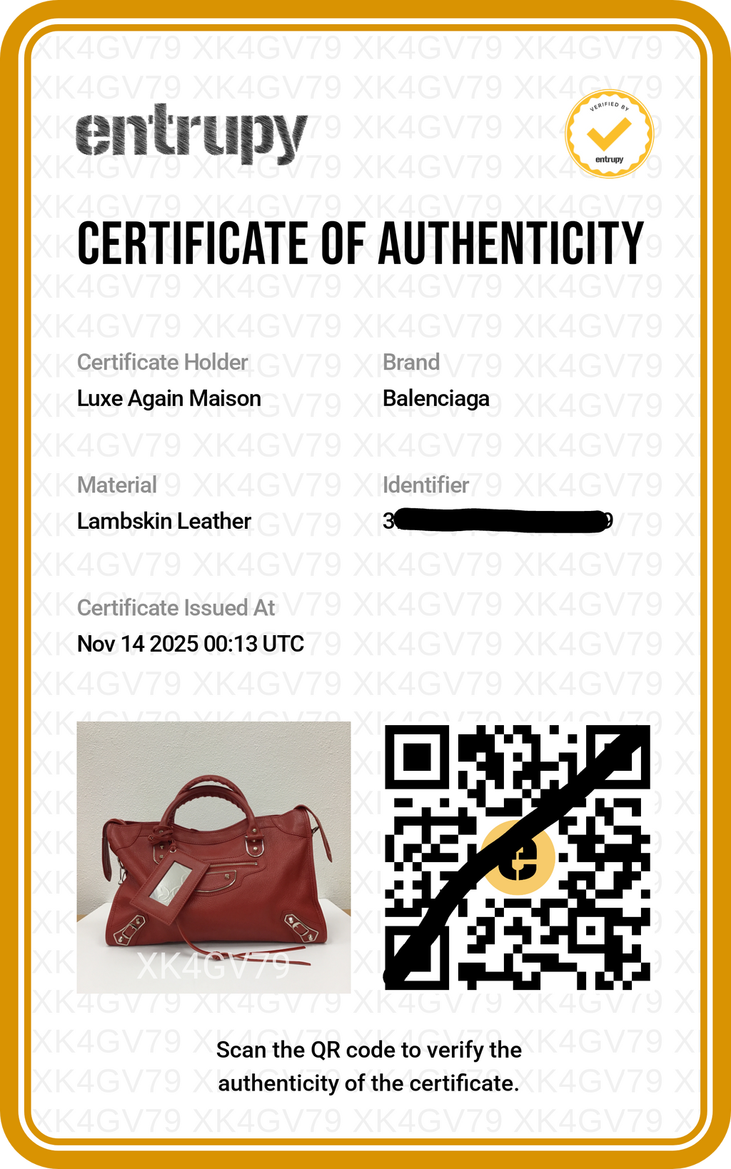 Preloved BALENCIAGA Metallic Edge City Leather Medium Red  | Luxe Again Maison