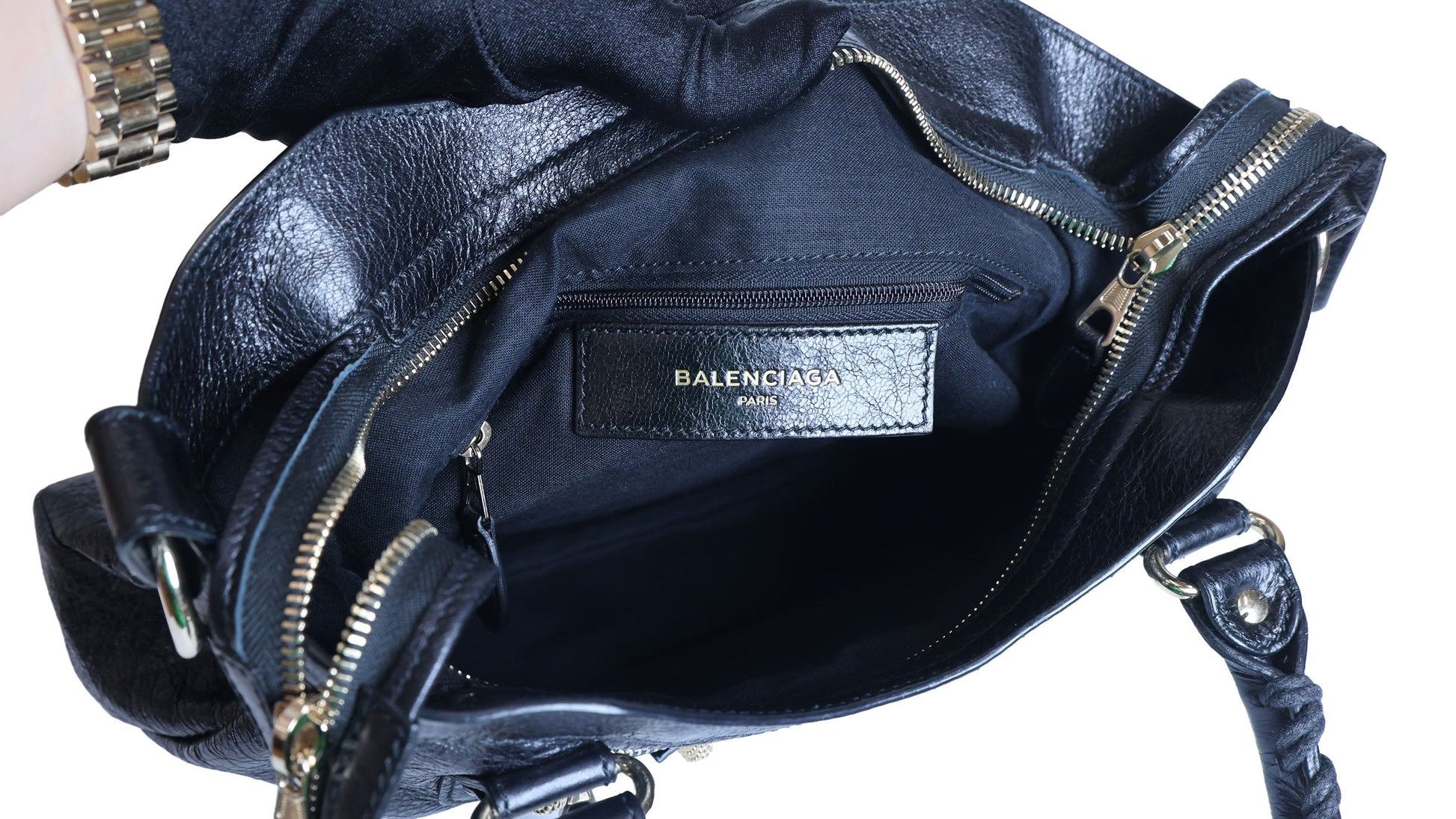 Preloved BALENCIAGA The Town Leather 2 Way Handbag Black  | Luxe Again Maison