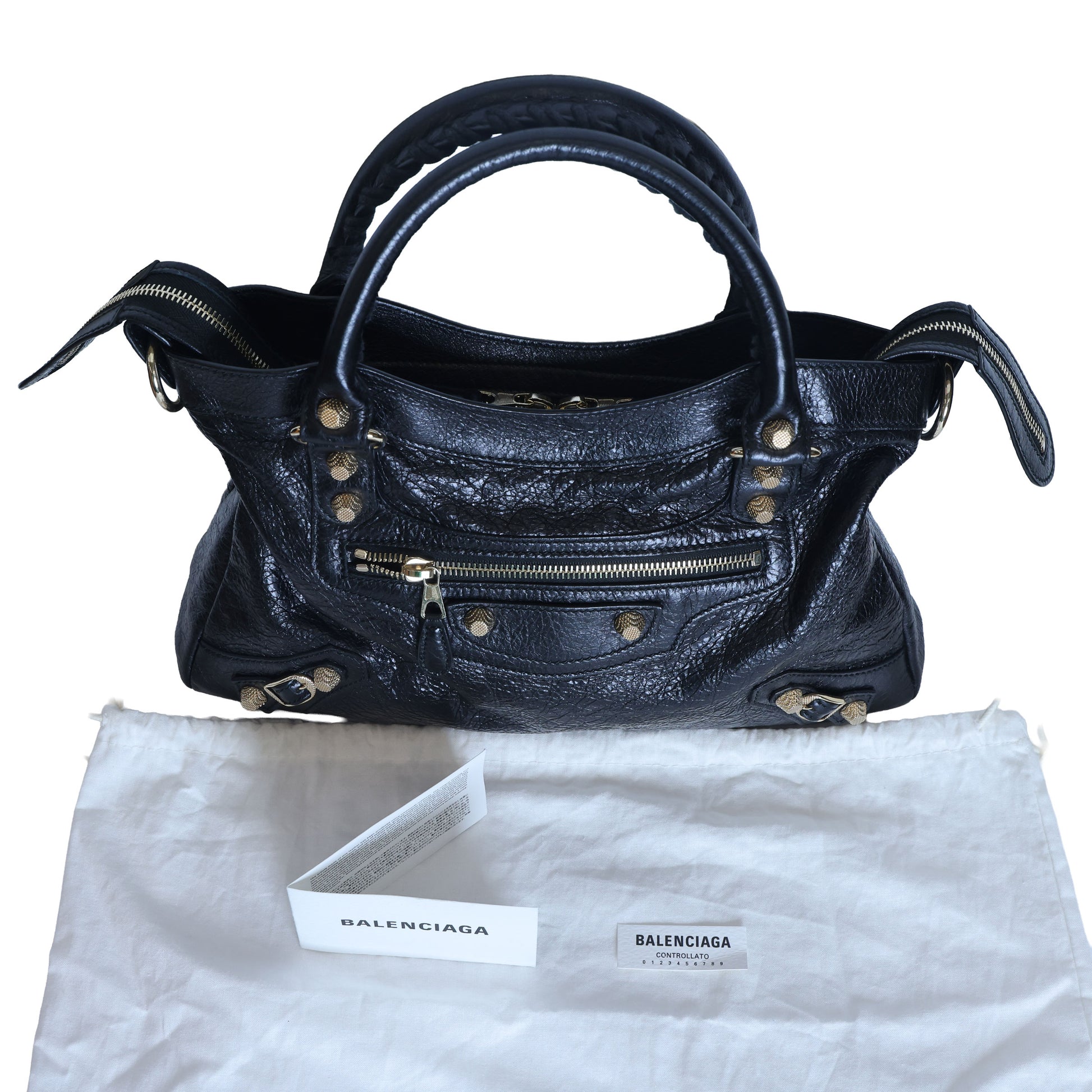 Preloved BALENCIAGA The Town Leather 2 Way Handbag Black  | Luxe Again Maison