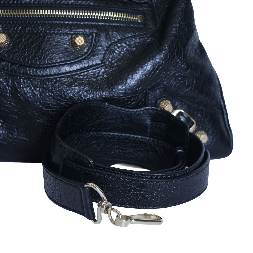 Preloved BALENCIAGA The Town Leather 2 Way Handbag Black  | Luxe Again Maison