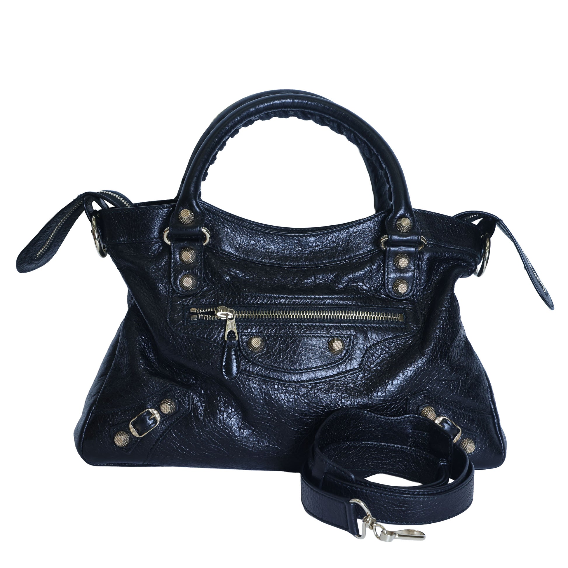 Preloved BALENCIAGA The Town Leather 2 Way Handbag Black  | Luxe Again Maison