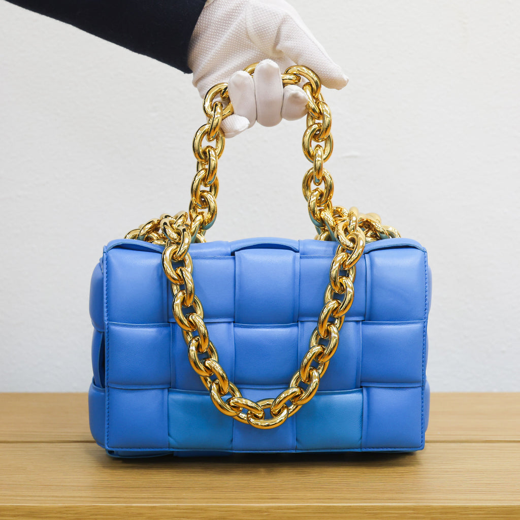 Second hand BOTTEGA VENETA Chain Cassette Maxi Intrecciato Lambskin Shoulder Bag | Luxe Again Maison