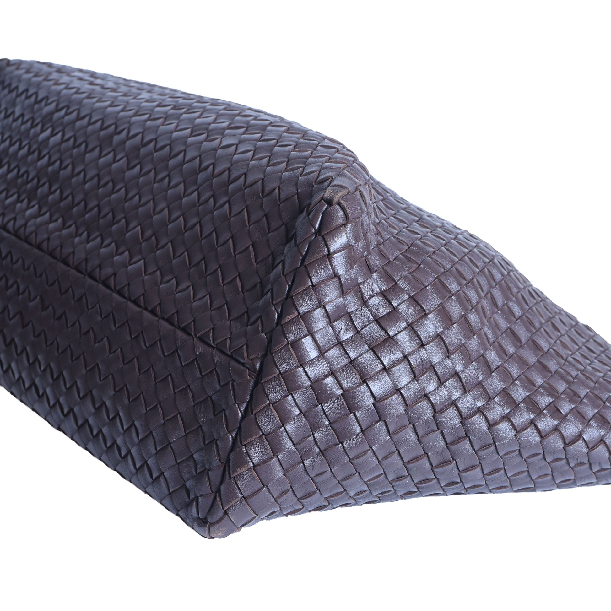 Preloved BOTTEGA VENETA Intrecciato Leather Cabat MM Tote Brown | Luxe Again Maison