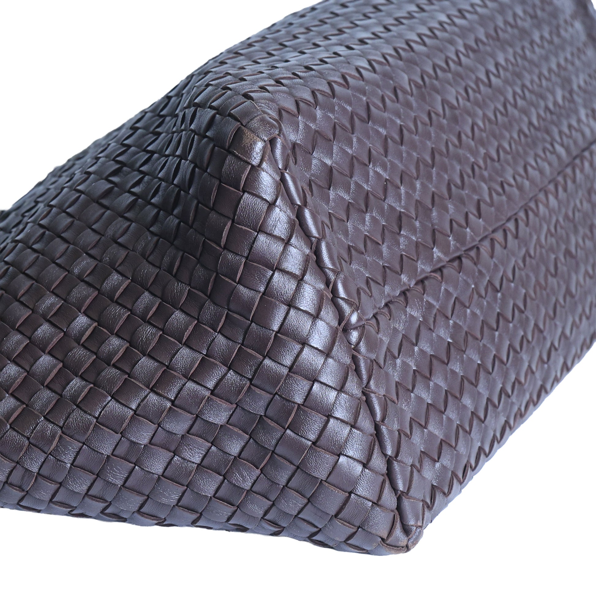 Preloved BOTTEGA VENETA Intrecciato Leather Cabat MM Tote Brown | Luxe Again Maison