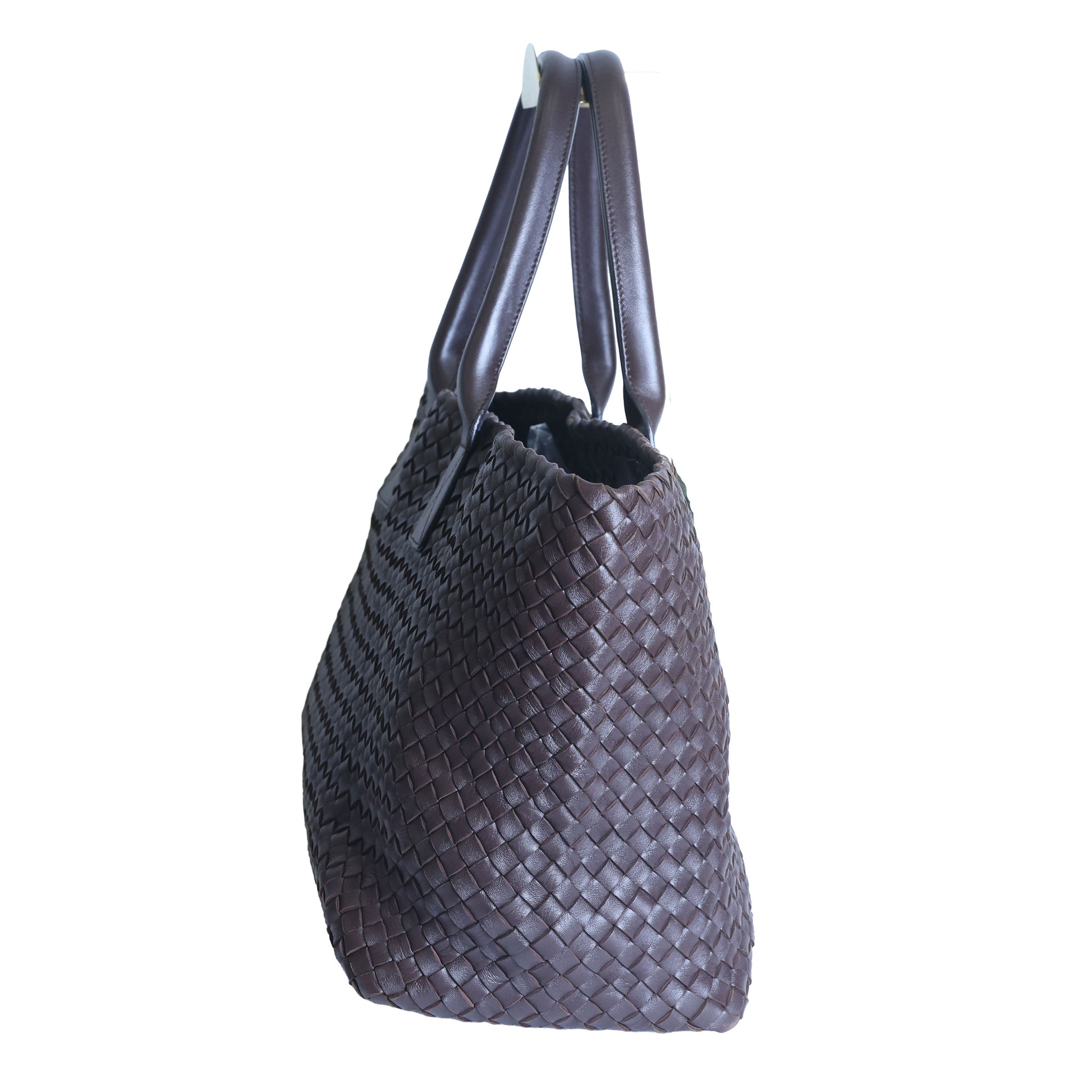 Preloved BOTTEGA VENETA Intrecciato Leather Cabat MM Tote Brown | Luxe Again Maison