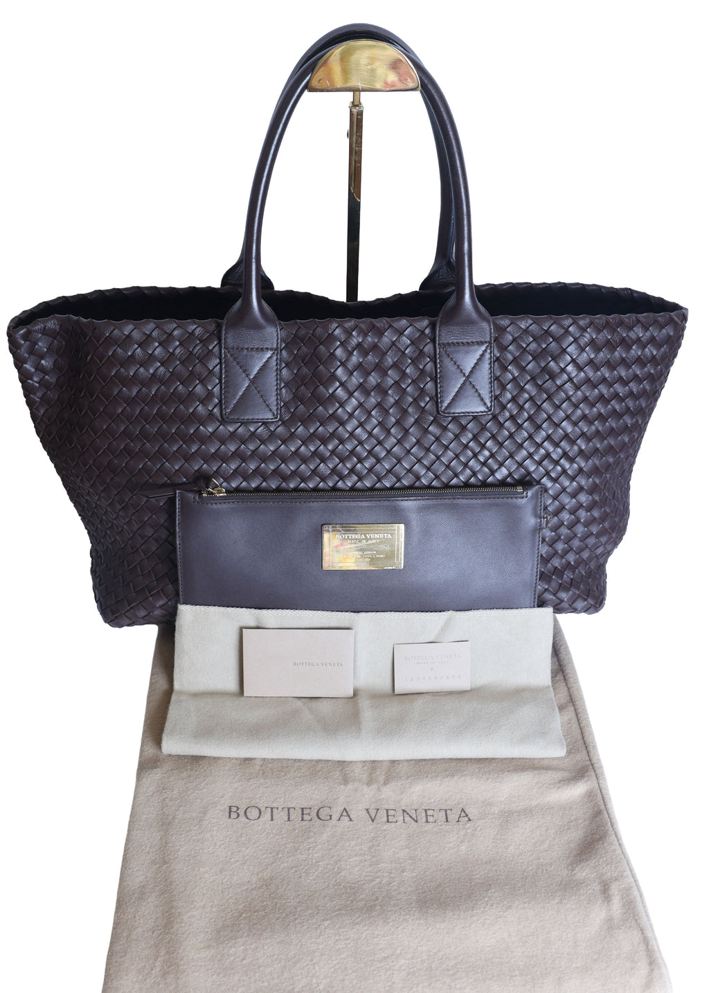 Preloved BOTTEGA VENETA Intrecciato Leather Cabat MM Tote Brown | Luxe Again Maison