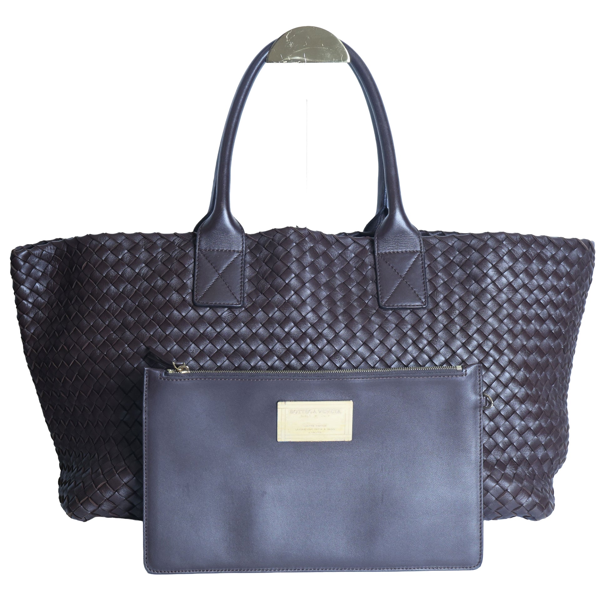 Preloved BOTTEGA VENETA Intrecciato Leather Cabat MM Tote Brown | Luxe Again Maison