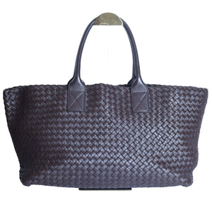Preloved BOTTEGA VENETA Intrecciato Leather Cabat MM Tote Brown | Luxe Again Maison