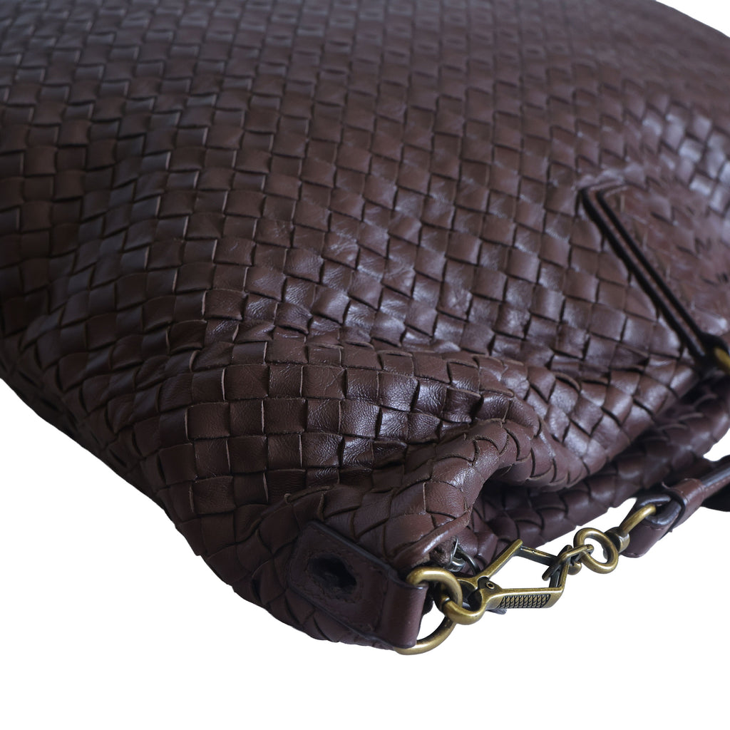 Preloved BOTTEGA VENETA Intrecciato Leather 2 Way Tote Bag Brown | Luxe Again Maison