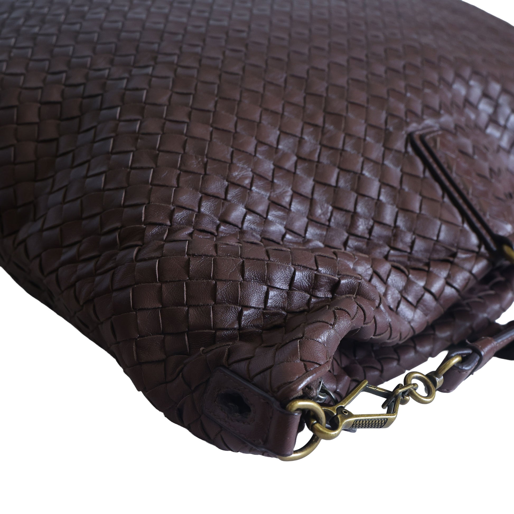 Preloved BOTTEGA VENETA Intrecciato Leather 2 Way Tote Bag Brown | Luxe Again Maison