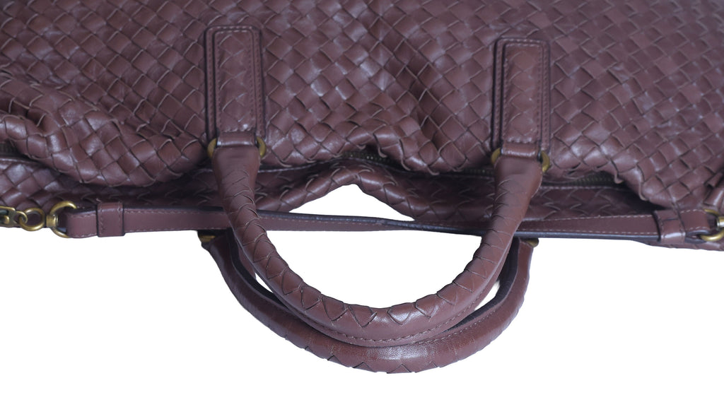 Preloved BOTTEGA VENETA Intrecciato Leather 2 Way Tote Bag Brown | Luxe Again Maison