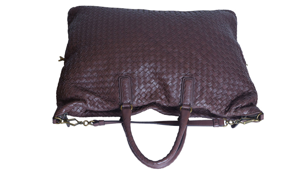 Preloved BOTTEGA VENETA Intrecciato Leather 2 Way Tote Bag Brown | Luxe Again Maison
