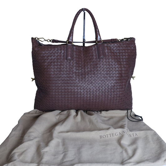 Preloved BOTTEGA VENETA Intrecciato Leather 2 Way Tote Bag Brown | Luxe Again Maison