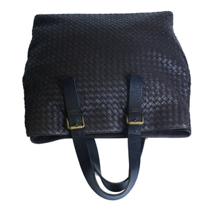 Preloved BOTTEGA VENETA Intrecciato Leather Business Tote Bag Brown | Luxe Again Maison 