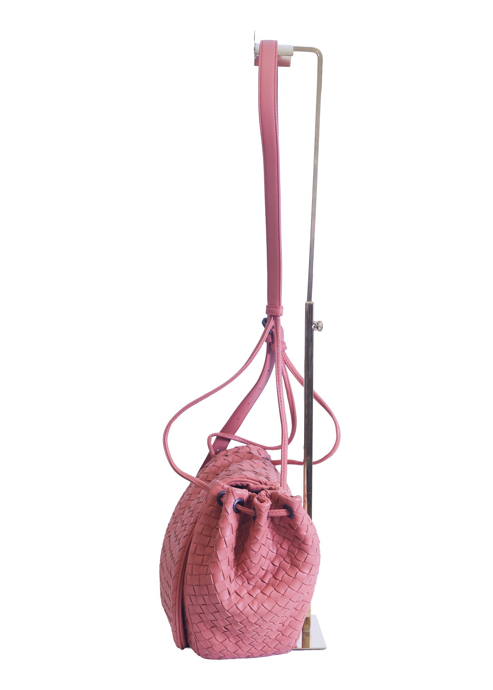 Preloved BOTTEGA VENETA Intrecciato Leather Shoulder Pouch Bag Pink | Luxe Again Maison