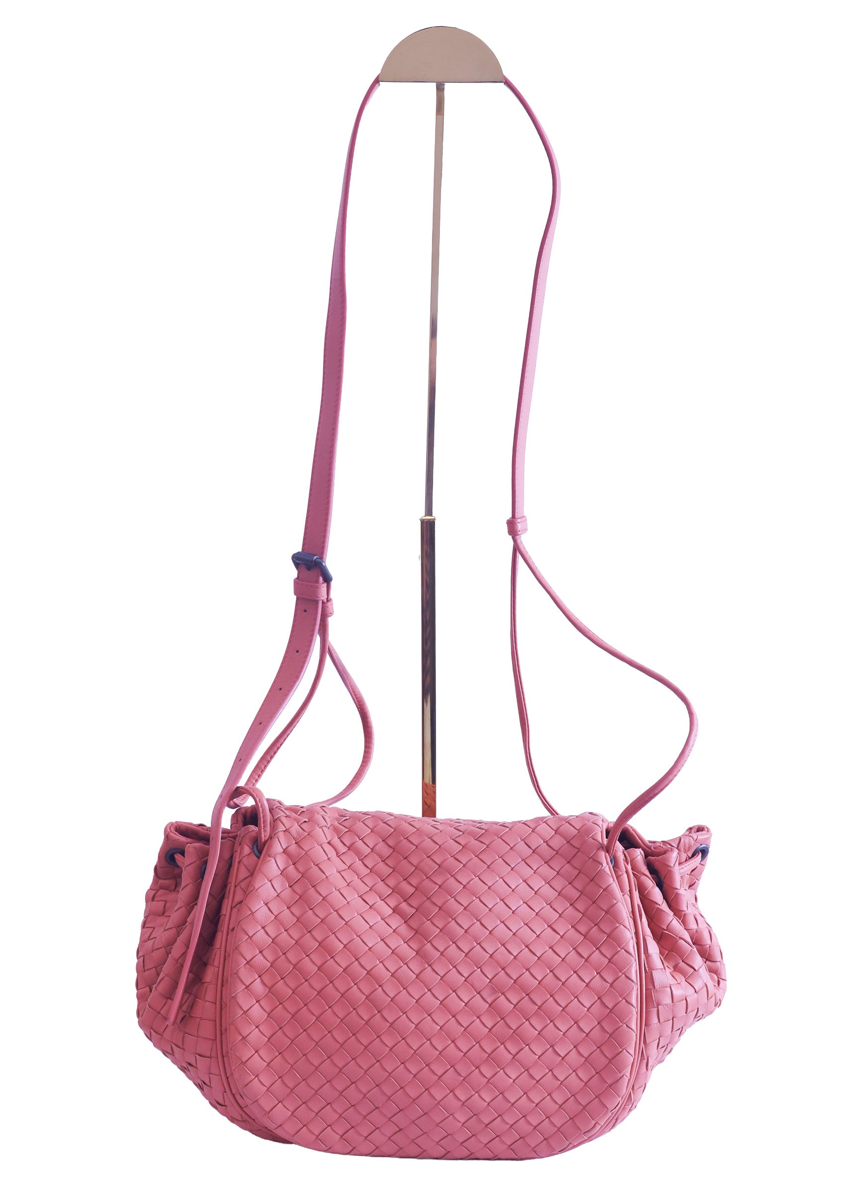 Preloved BOTTEGA VENETA Intrecciato Leather Shoulder Pouch Bag Pink | Luxe Again Maison