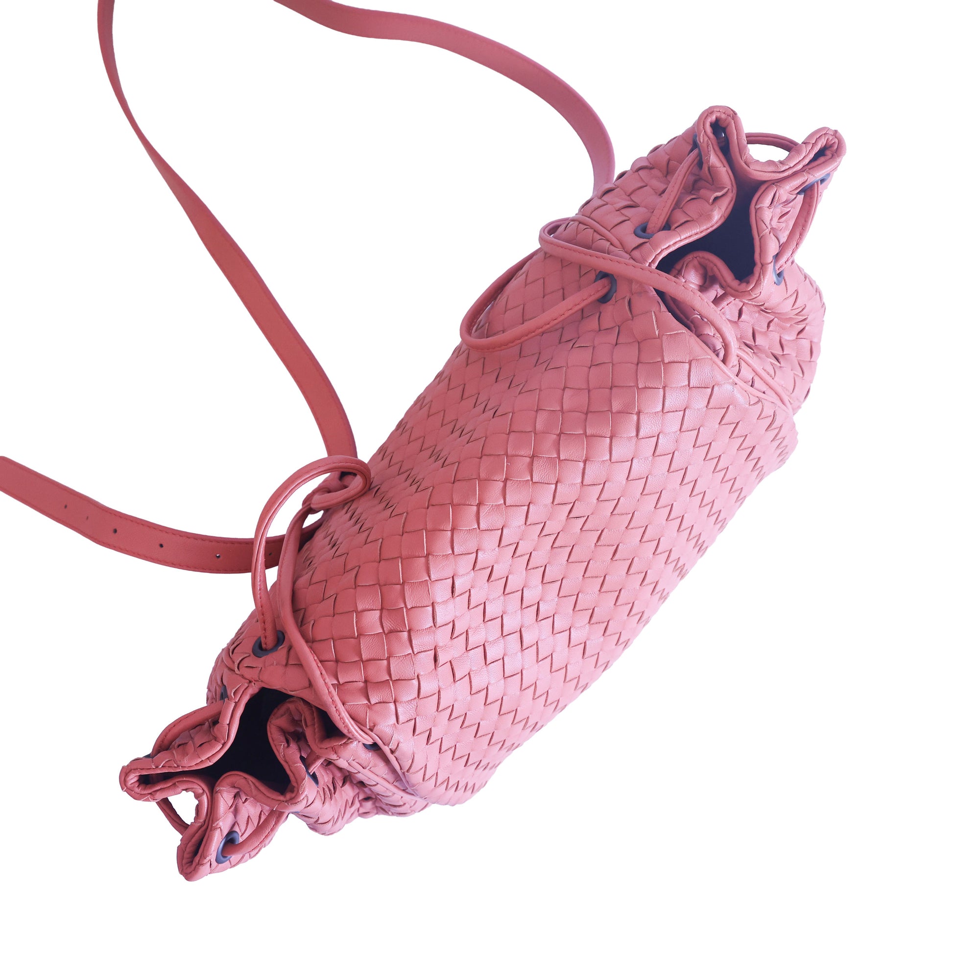 Preloved BOTTEGA VENETA Intrecciato Leather Shoulder Pouch Bag Pink | Luxe Again Maison