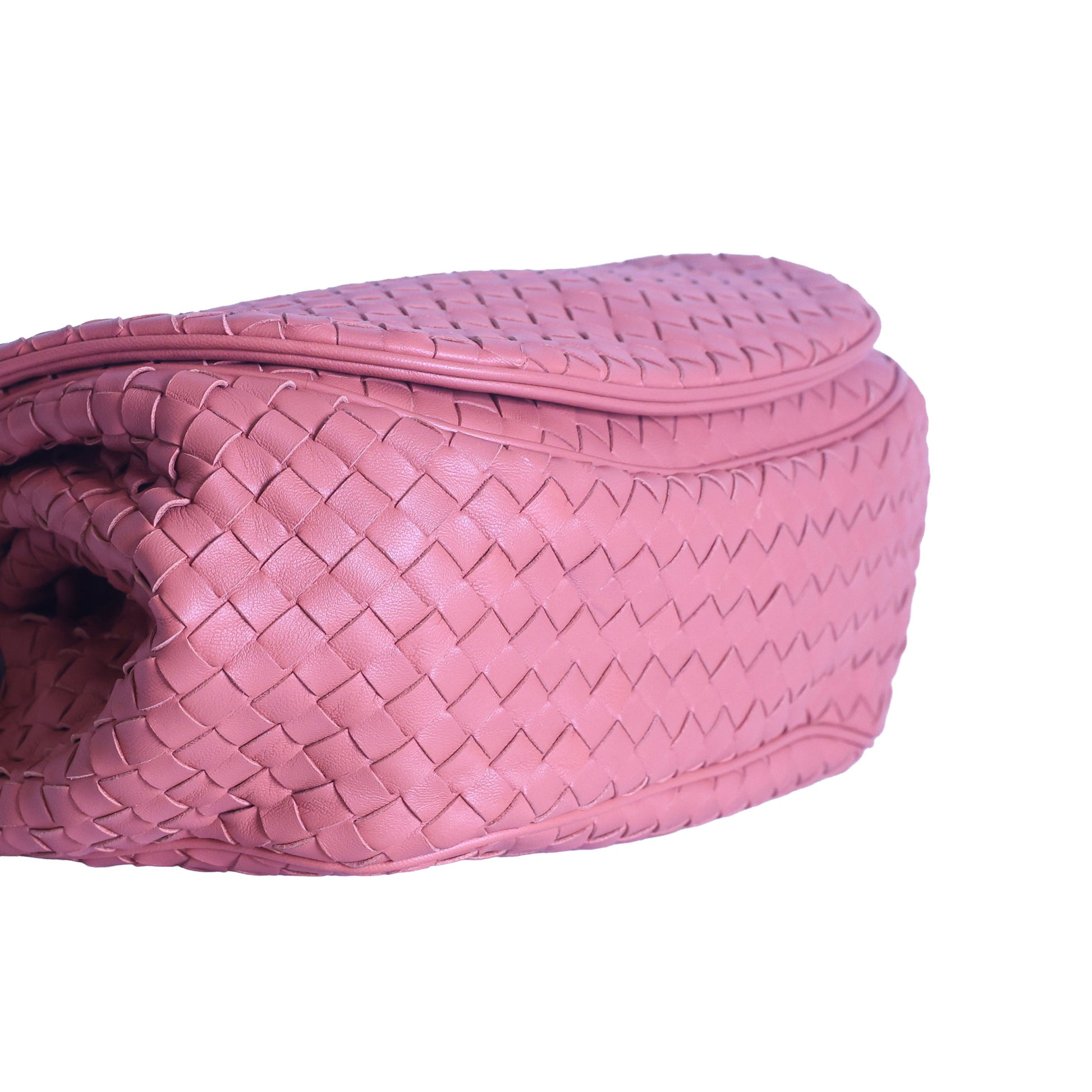 Preloved BOTTEGA VENETA Intrecciato Leather Shoulder Pouch Bag Pink | Luxe Again Maison