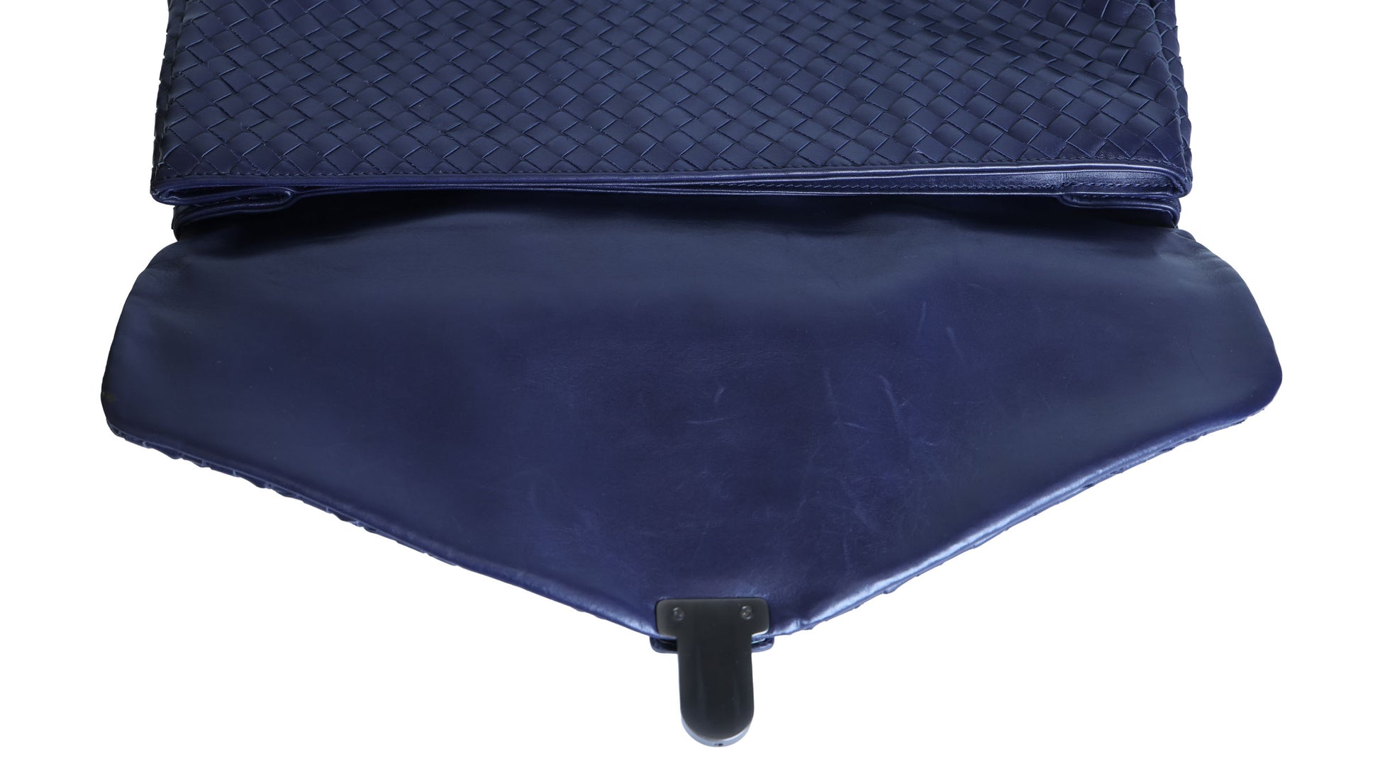 Preloved BOTTEGA VENETA Intrecciato Nappa Leather Briefcase Navy Blue | Luxe Again Maison