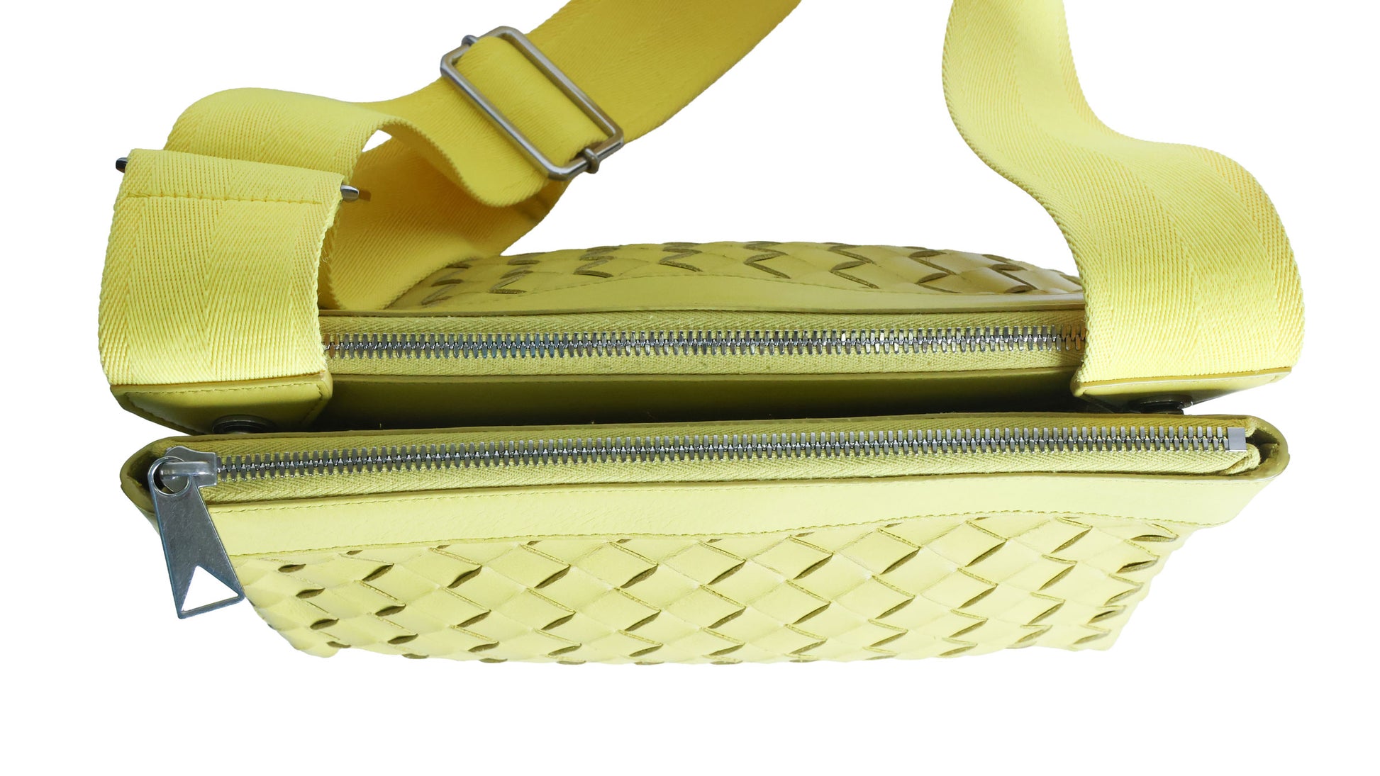 Preloved BOTTEGA VENETA Intrecciato Leather Duo Crossbody Bag Yellow | Luxe Again Maison