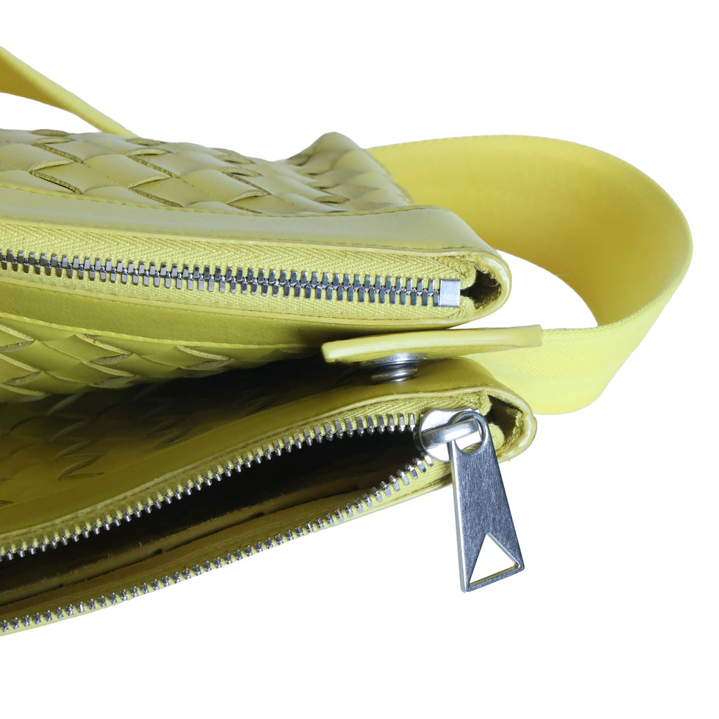 Preloved BOTTEGA VENETA Intrecciato Leather Duo Crossbody Bag Yellow | Luxe Again Maison