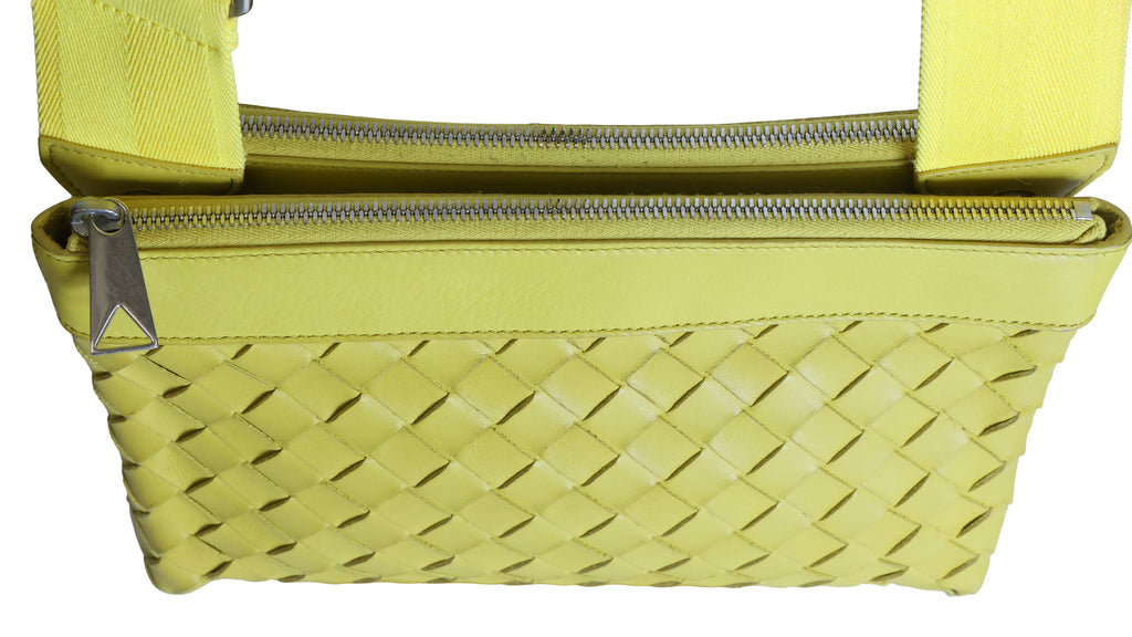 Preloved BOTTEGA VENETA Intrecciato Leather Duo Crossbody Bag Yellow | Luxe Again Maison