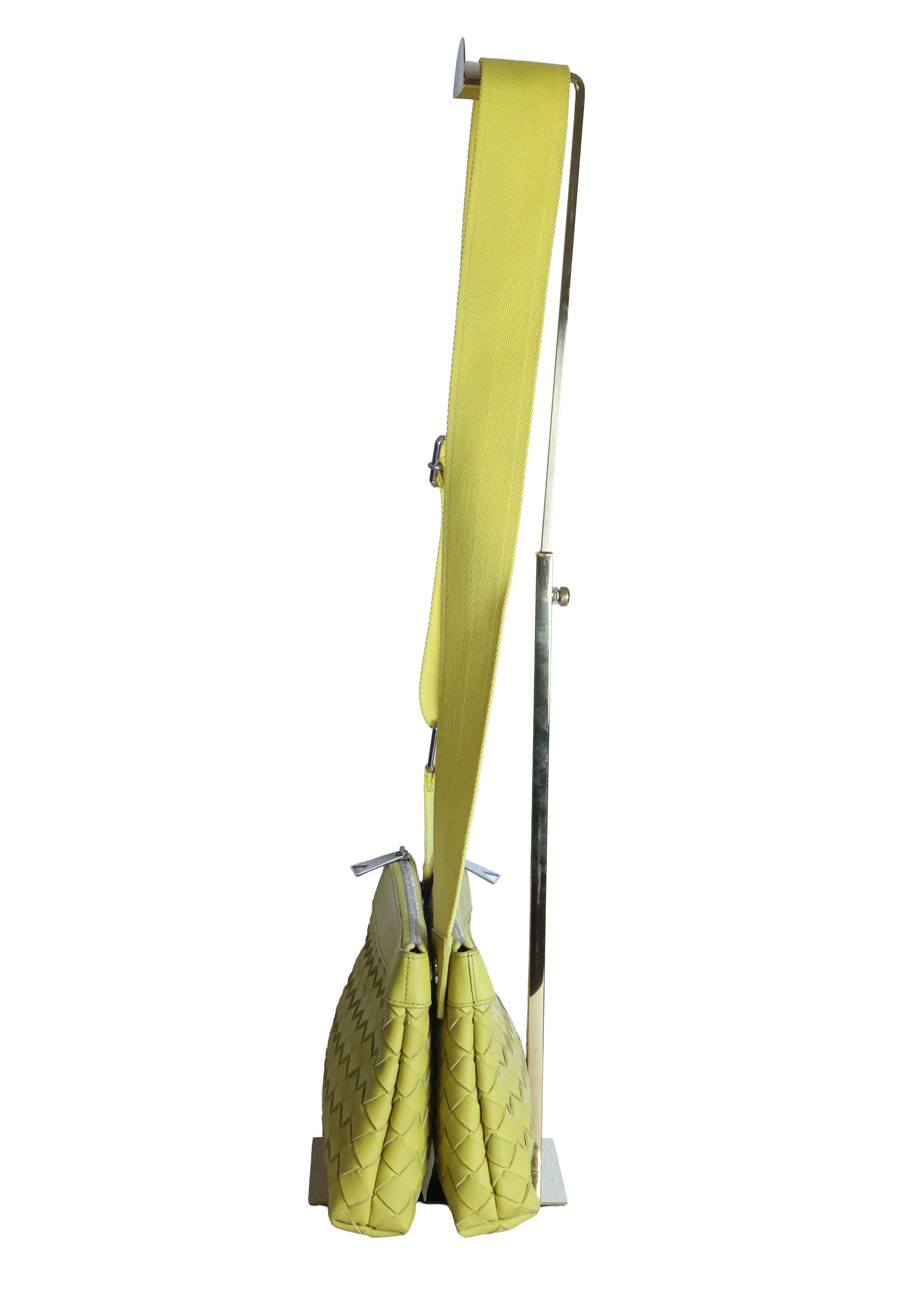 Preloved BOTTEGA VENETA Intrecciato Leather Duo Crossbody Bag Yellow | Luxe Again Maison