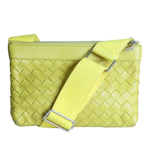 Preloved BOTTEGA VENETA Intrecciato Leather Duo Crossbody Bag Yellow | Luxe Again Maison