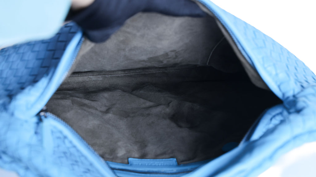 Preloved BOTTEGA VENETA Intrecciato Nappa Leather Hobo Bag Blue | Luxe Again Maison