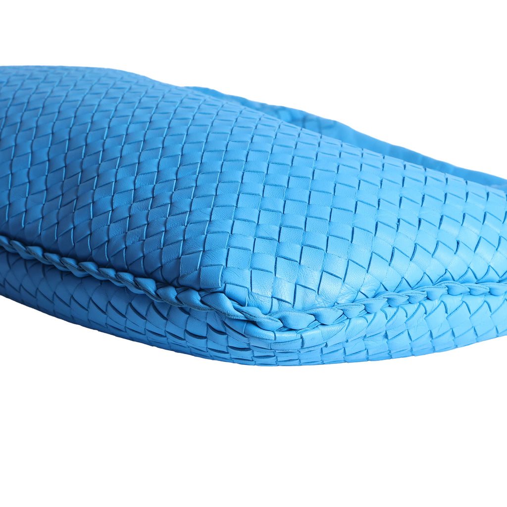 Preloved BOTTEGA VENETA Intrecciato Nappa Leather Hobo Bag Blue | Luxe Again Maison