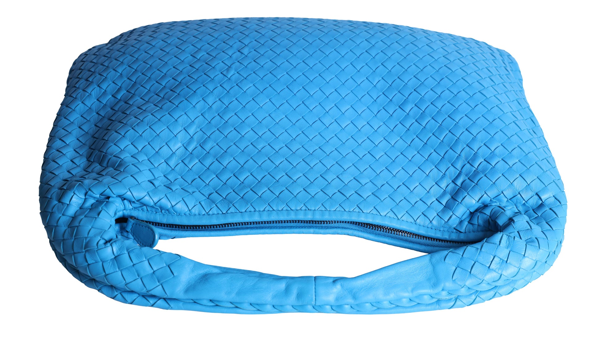 Preloved BOTTEGA VENETA Intrecciato Nappa Leather Hobo Bag Blue | Luxe Again Maison