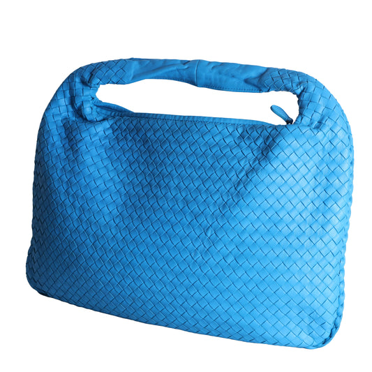 Preloved BOTTEGA VENETA Intrecciato Nappa Leather Hobo Bag Blue | Luxe Again Maison