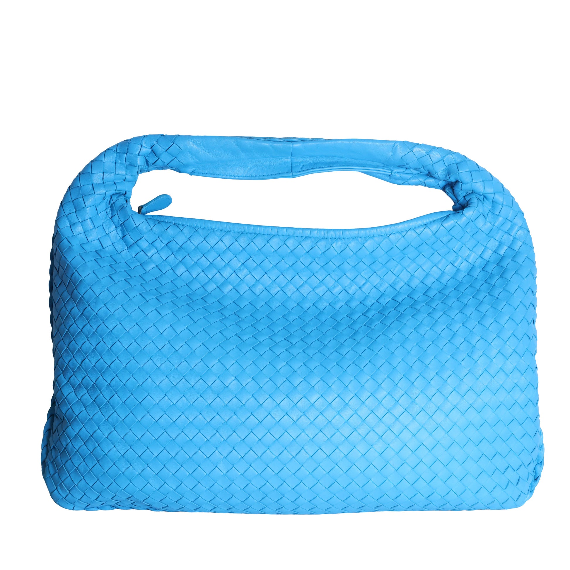 Preloved BOTTEGA VENETA Intrecciato Nappa Leather Hobo Bag Blue | Luxe Again Maison