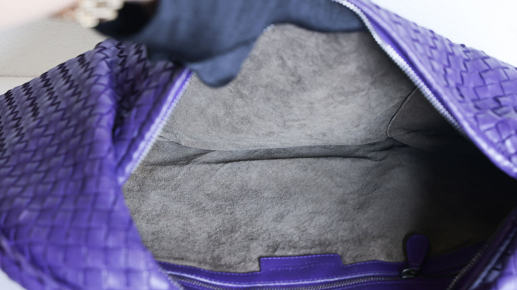 Preloved BOTTEGA VENETA Intrecciato Nappa Leather Hobo Shoulder Bag Purple | Luxe Again Maison