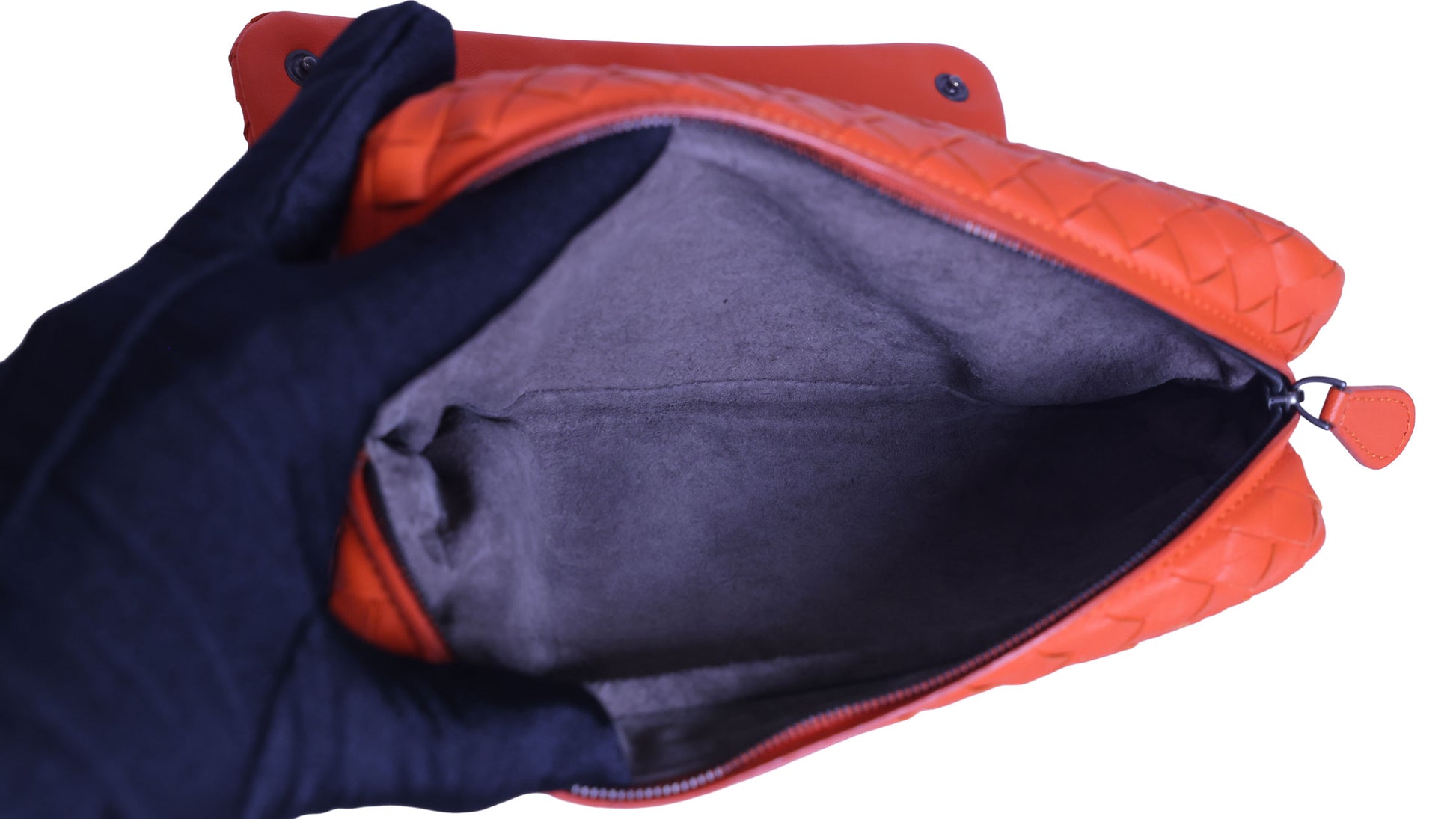 BOTTEGA VENETA Intrecciato Nappa Leather Small Chain Cross Body Bag Orange