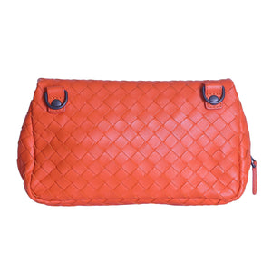 BOTTEGA VENETA Intrecciato Nappa Leather Small Chain Cross Body Bag Orange
