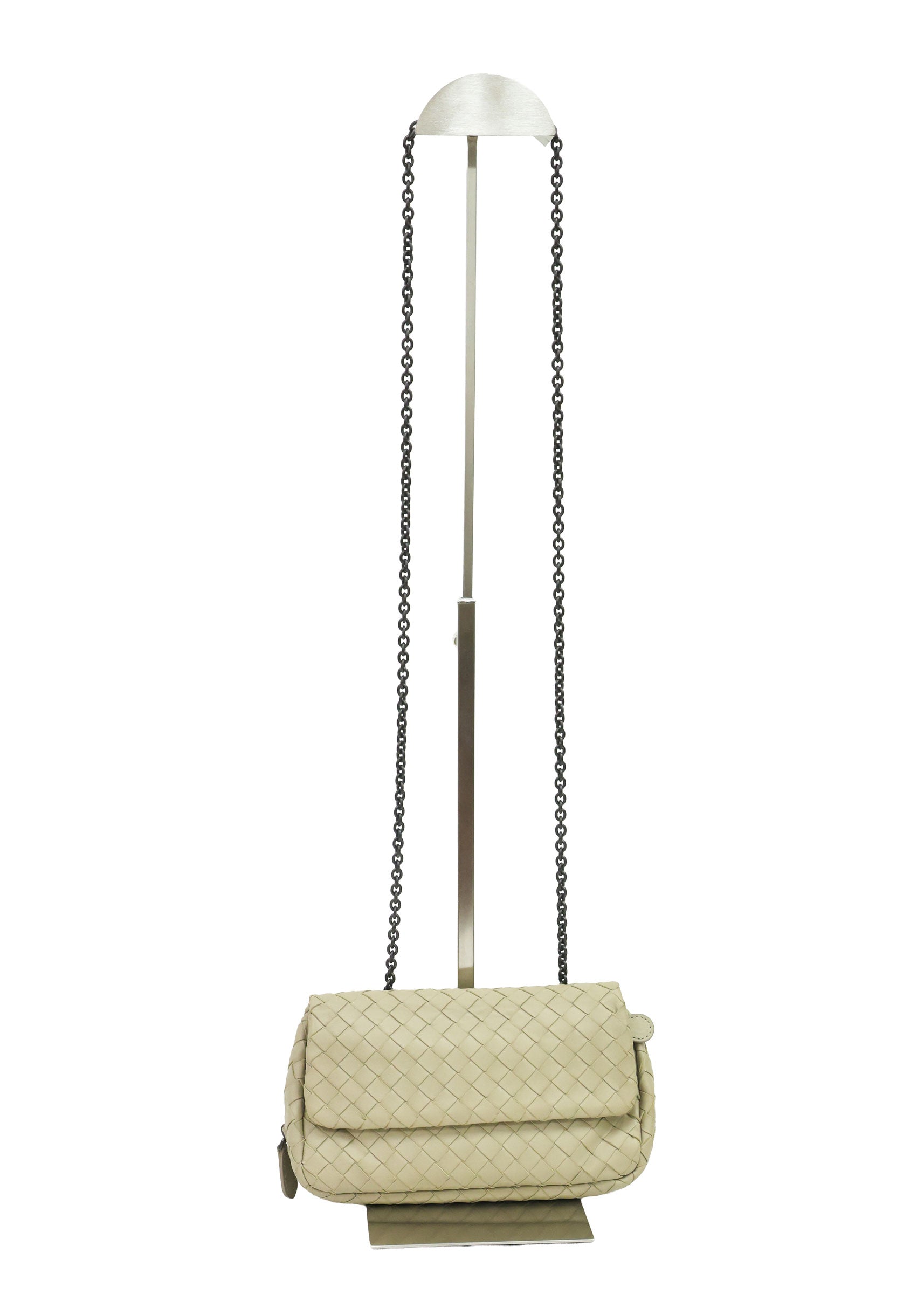 Preloved BOTTEGA VENETA Intrecciato Nappa Leather Small Chain Cross Body Bag Beige | Luxe Again Maison