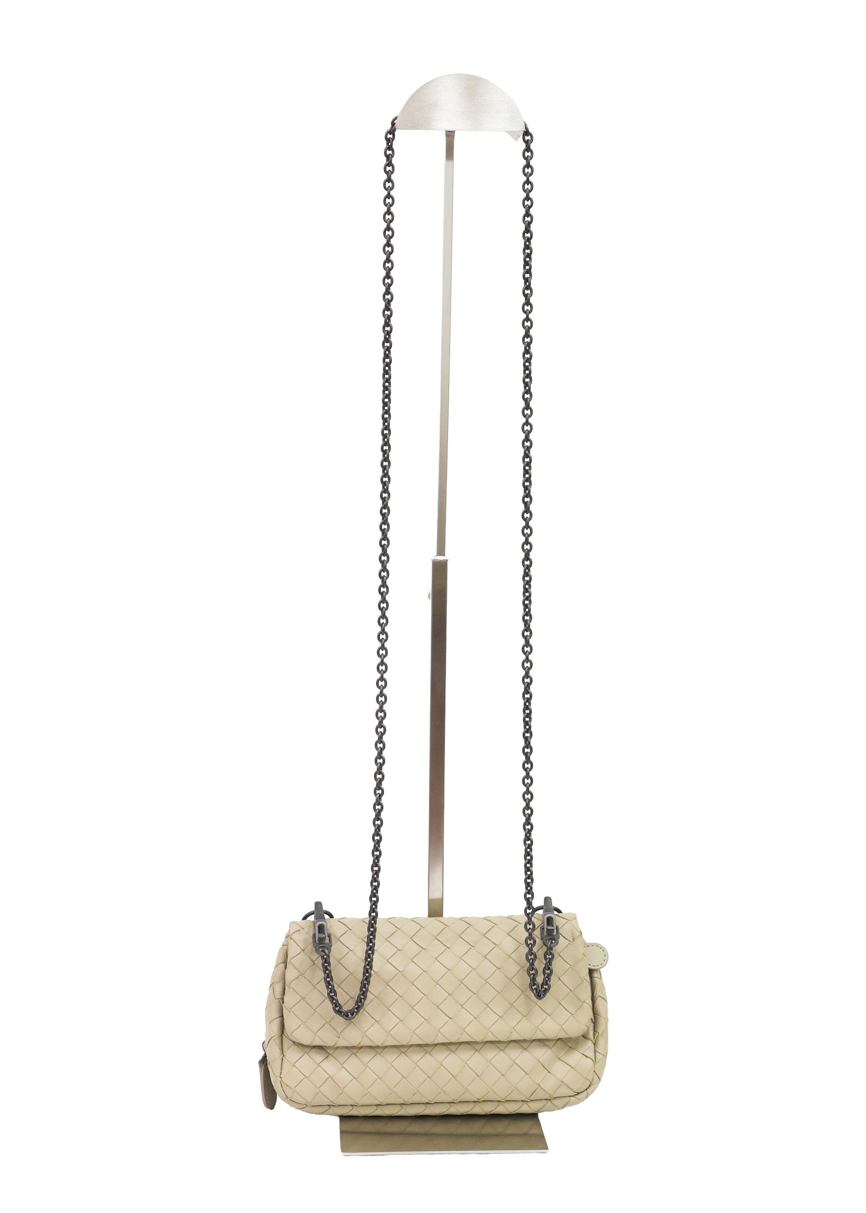 Preloved BOTTEGA VENETA Intrecciato Nappa Leather Small Chain Cross Body Bag Beige | Luxe Again Maison