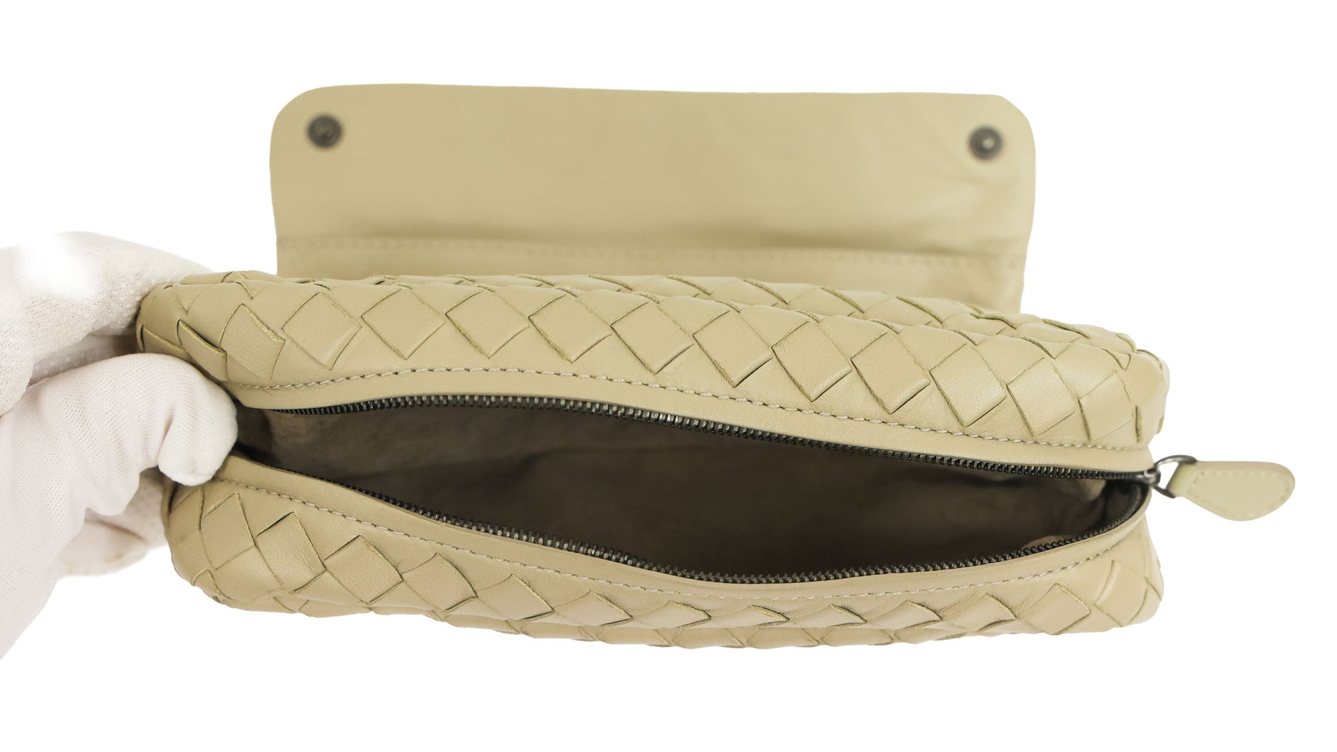 Preloved BOTTEGA VENETA Intrecciato Nappa Leather Small Chain Cross Body Bag Beige | Luxe Again Maison