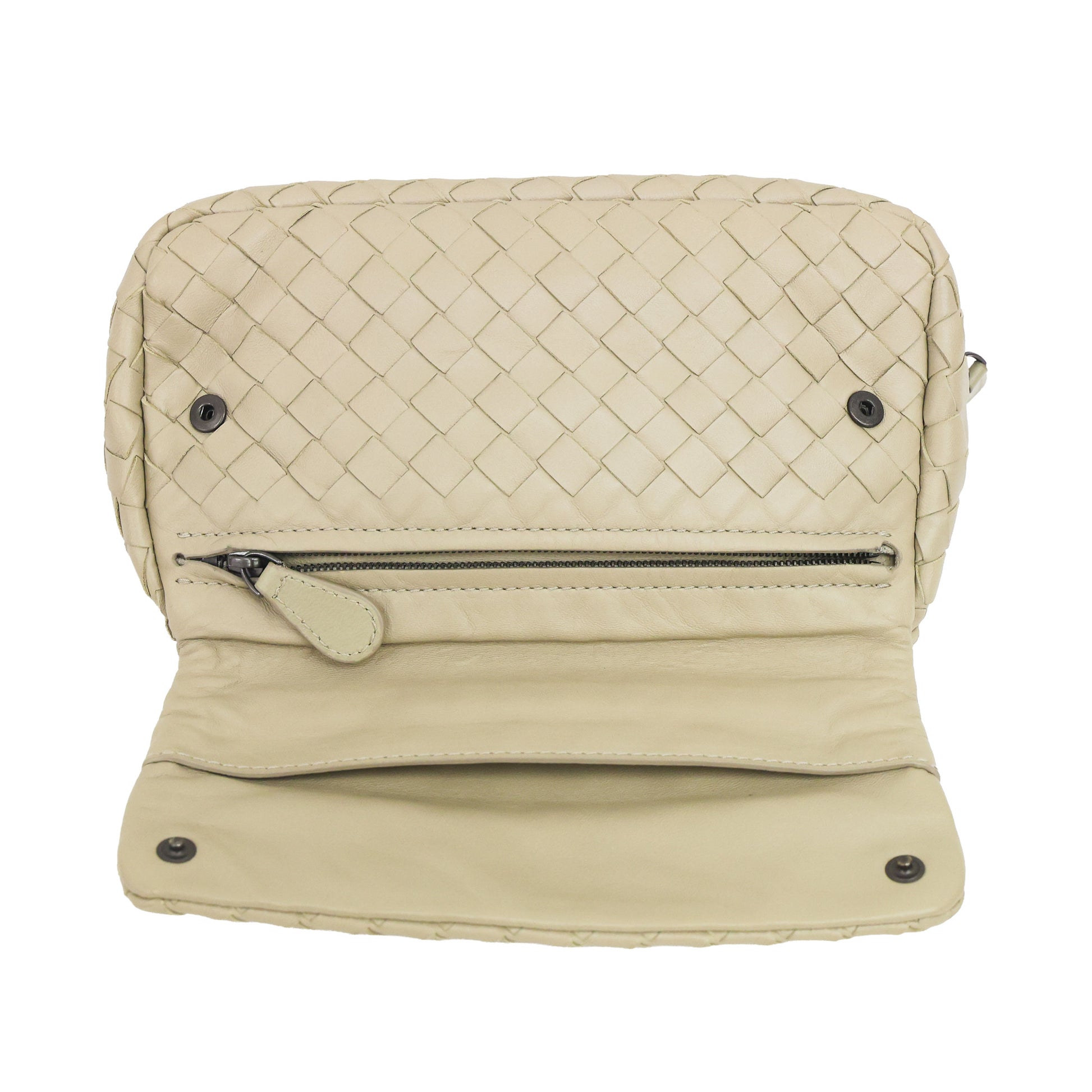Preloved BOTTEGA VENETA Intrecciato Nappa Leather Small Chain Cross Body Bag Beige | Luxe Again Maison
