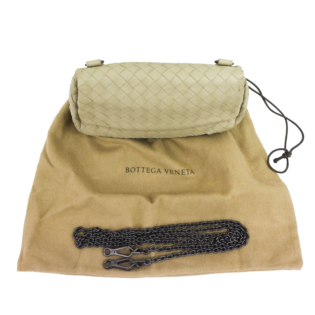 Preloved BOTTEGA VENETA Intrecciato Nappa Leather Small Chain Cross Body Bag Beige | Luxe Again Maison