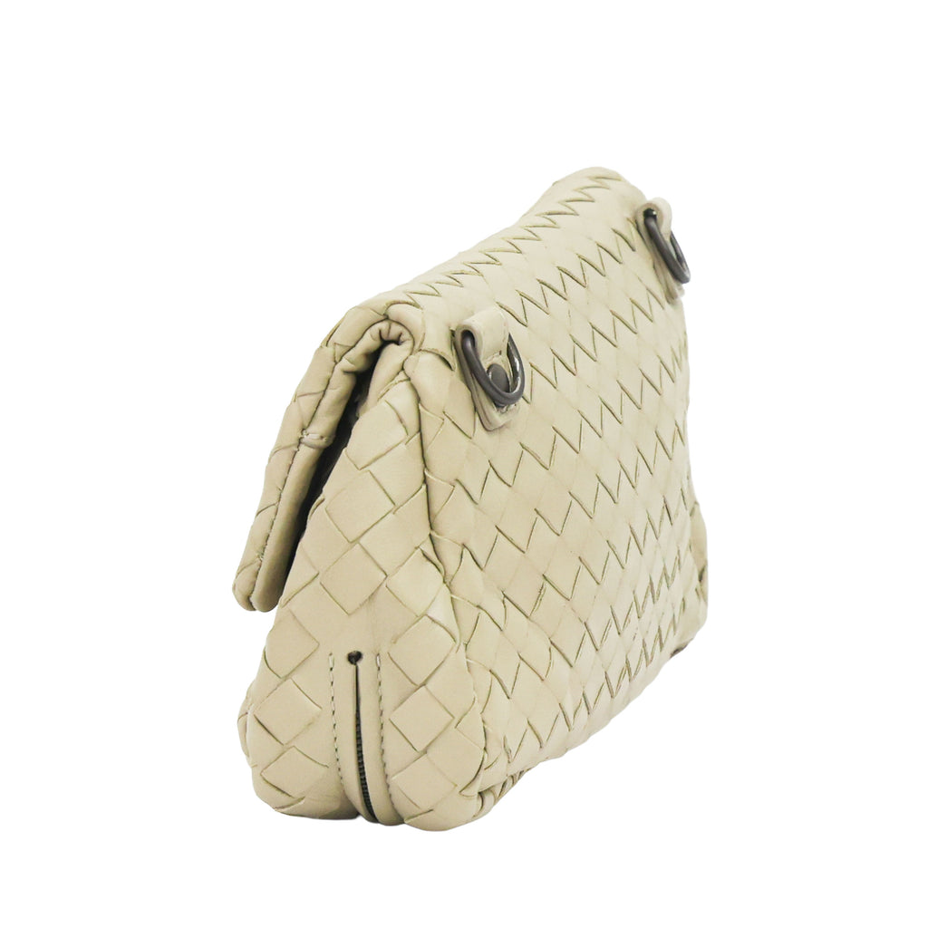 Preloved BOTTEGA VENETA Intrecciato Nappa Leather Small Chain Cross Body Bag Beige | Luxe Again Maison