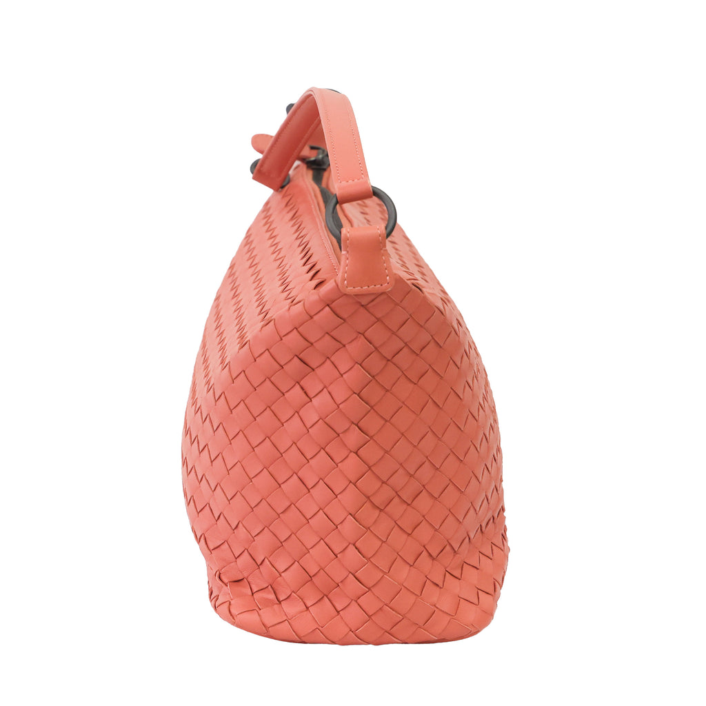 Preloved BOTTEGA VENETA Intrecciato Nappa Leather Small Shoulder Bag Pink | Luxe Again Maison