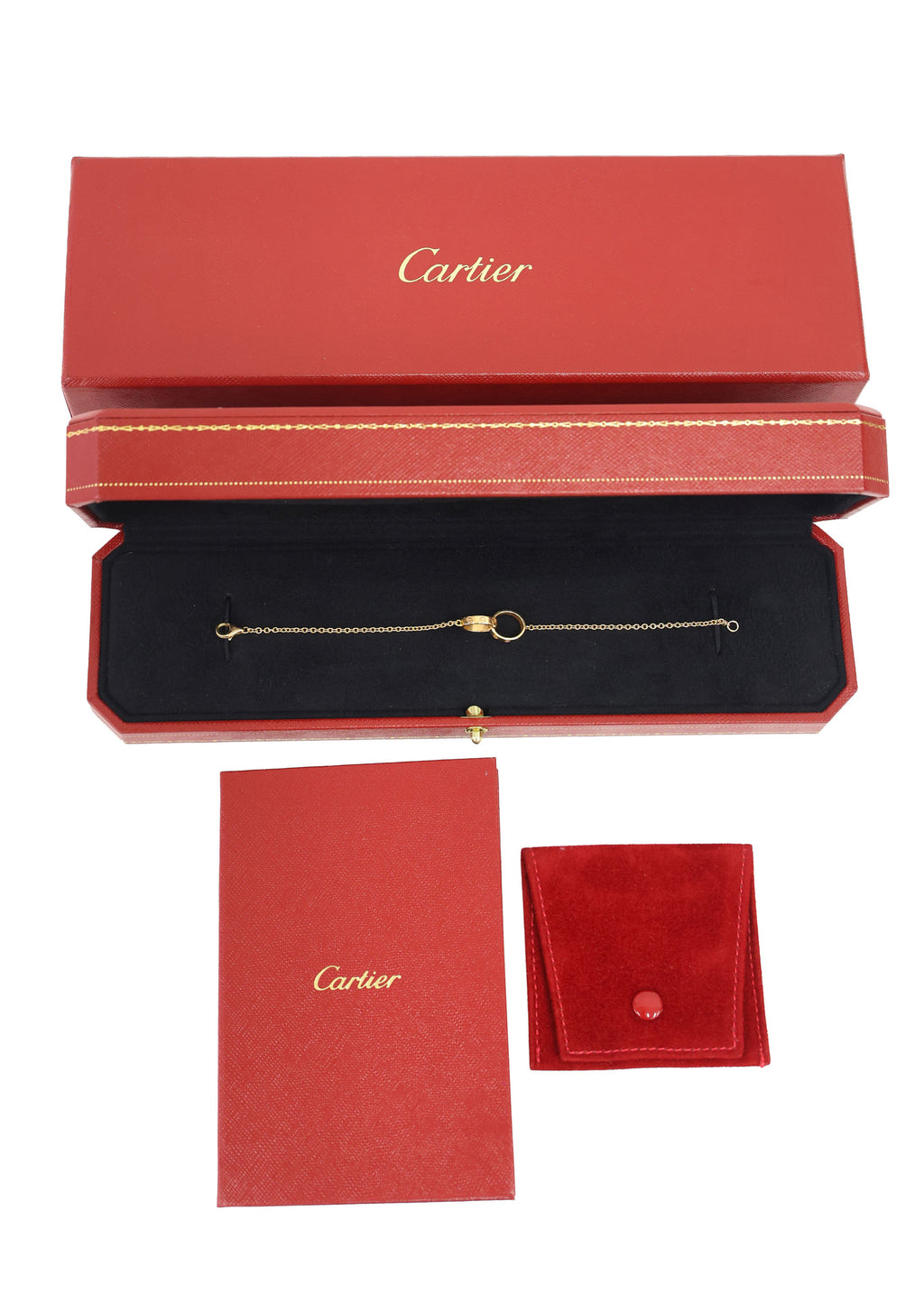 Preloved CARTIER Baby Love Bracelet 18K Rose Gold 3.7g Extra Chain Included | Luxe Again Maison