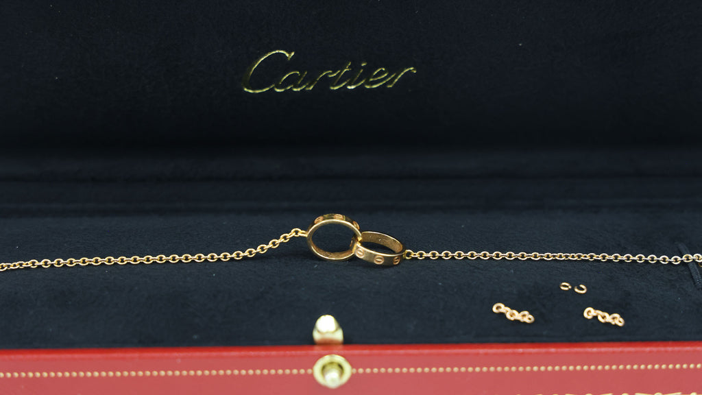Preloved CARTIER Baby Love Bracelet 18K Rose Gold 3.7g Extra Chain Included | Luxe Again Maison