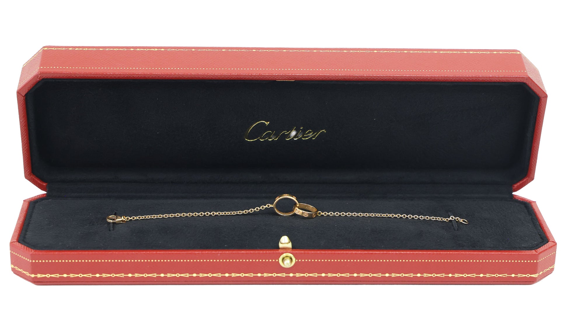 Preloved CARTIER Baby Love Bracelet 18K Rose Gold 3.7g Extra Chain Included | Luxe Again Maison