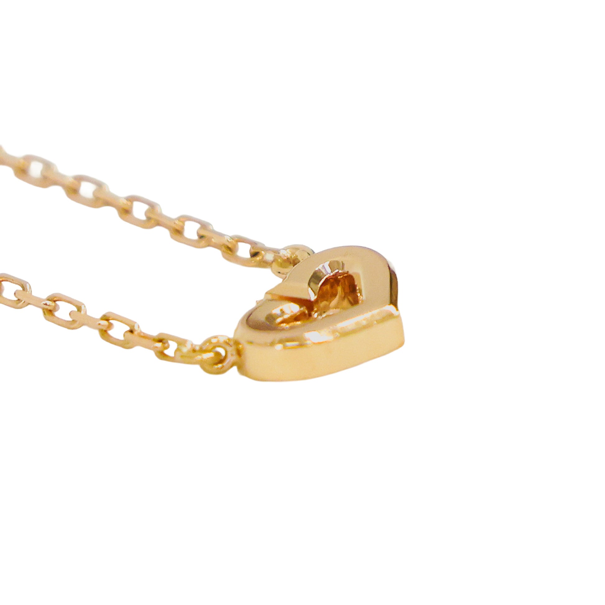 Preloved CARTIER C Heart 1P Diamond Necklace 18K Gold 4.0g | Luxe Again Maison