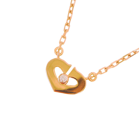 Preloved CARTIER C Heart 1P Diamond Necklace 18K Gold 4.0g | Luxe Again Maison