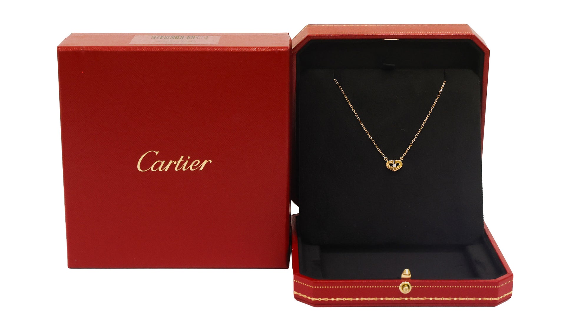 Preloved CARTIER C Heart 1P Diamond Necklace 18K Gold 4.0g | Luxe Again Maison